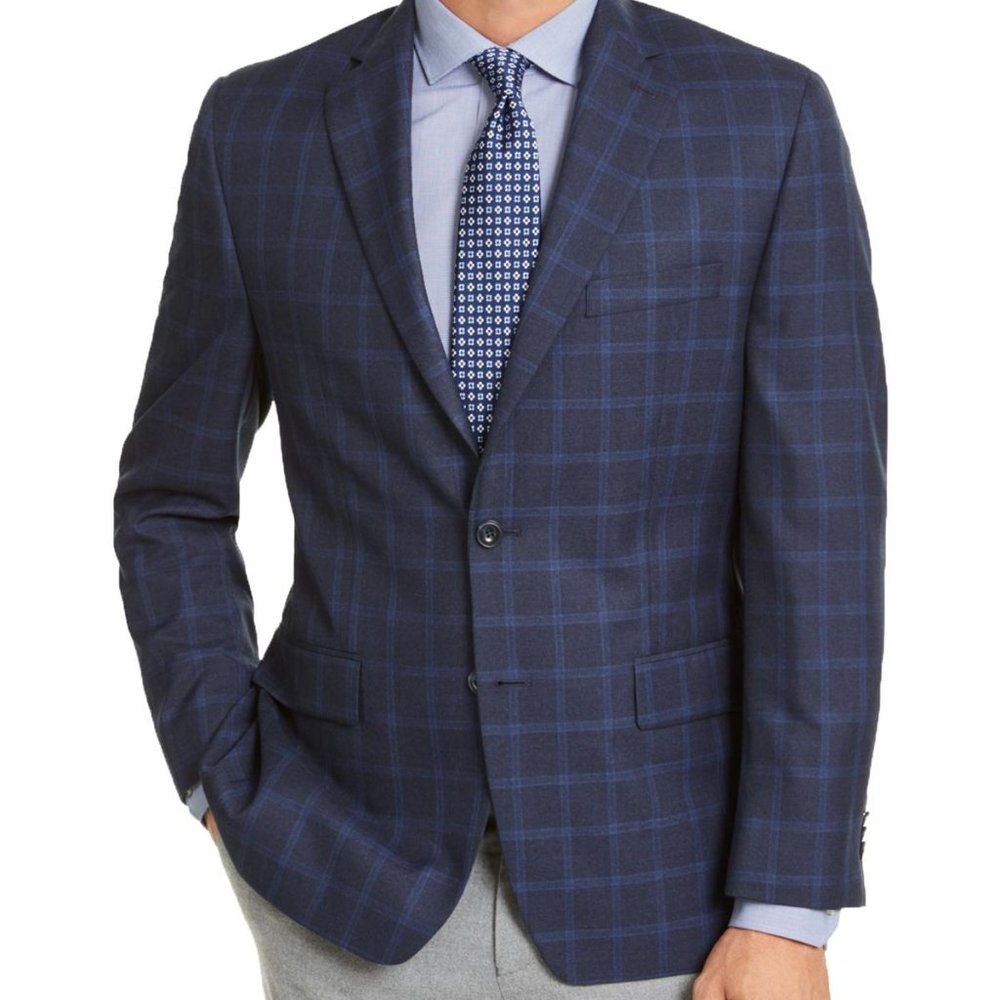 Michael Kors Mens Kelson Woven Plaid  Blazer